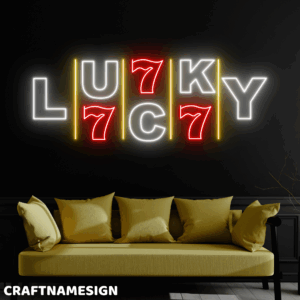 777 Lucky Number Neon Sign Jackpot Wall Art – 40 inches