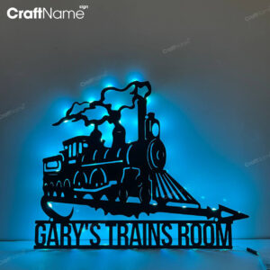 Custom Steam Engine Train Locomotive Handmade Metal Sign, Ideal for Home Decor & Gift