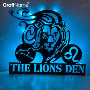 Custom Leo Zodiac Symbol Constellation Stars Metal Wall Art LED Light, Ideal for Home Decor & Gift