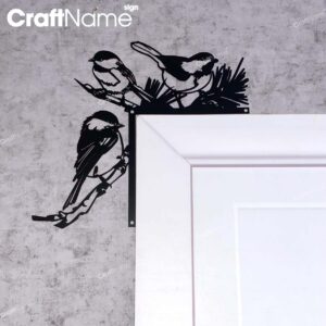 Chickadee Door Corner Metal Wall Art, Black-capped Chickadee Door Topper, Chickadee Bird Door Hanging, Chickadee Bedroom Door Decoration