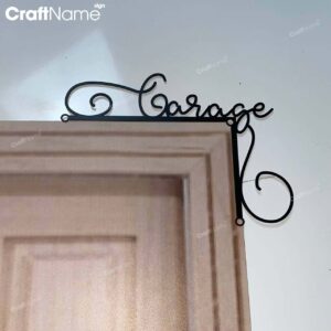 Garage Workshop Door Corner Metal Wall Art, Garage Door Topper, Car Service Garage Door Hanging, Modern Papa's Garage Room Door Decor