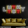 777 Lucky Number Neon Sign Jackpot Wall Art - 40 inches