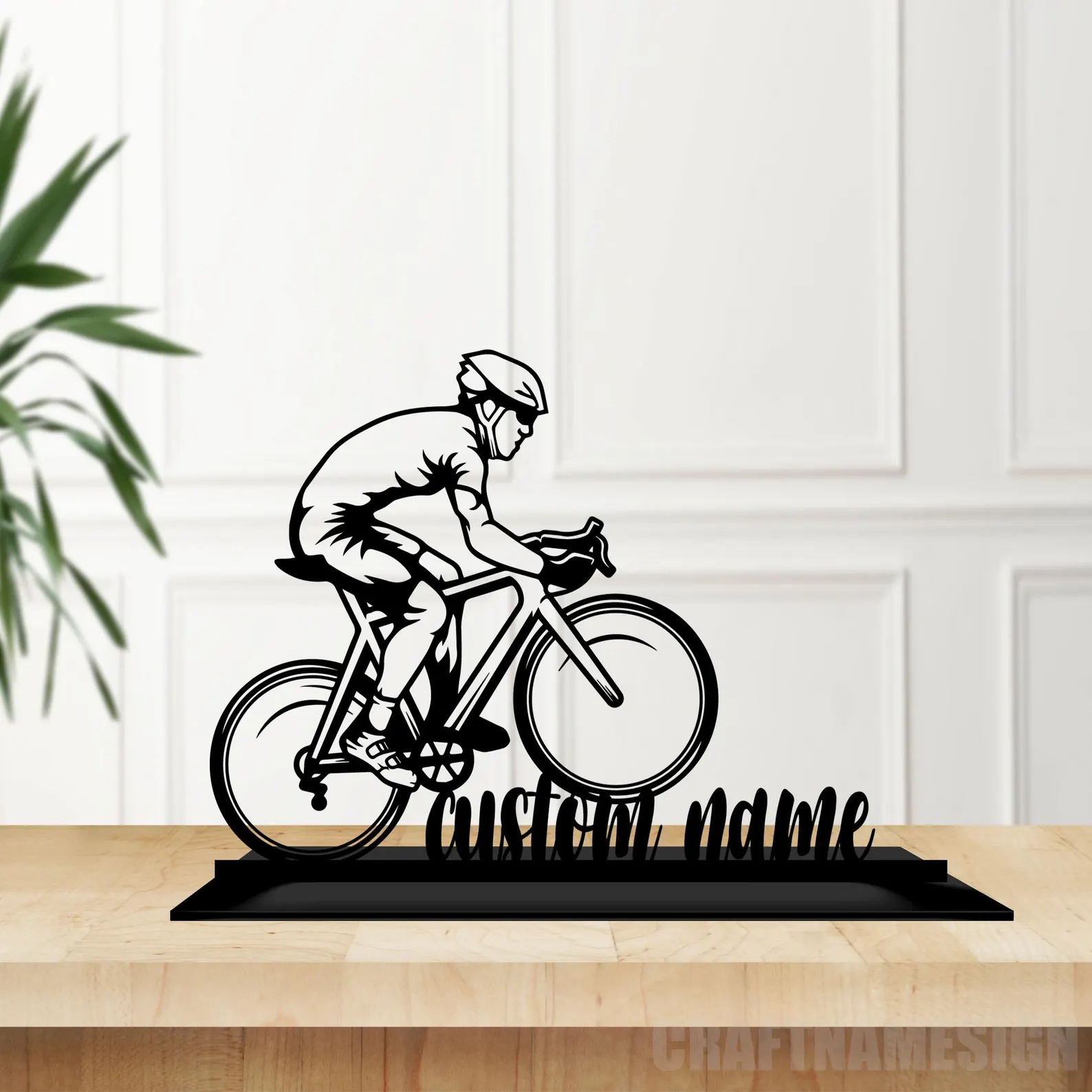 Custom Cycling Metal Office Table Decoration, Personalized Cyclist Sculpture Kawaii Table Sign, Office Decor For Man Desk Sign, Biker Gifts