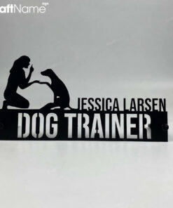 Custom Dog Trainer Wooden Desk Name Plate