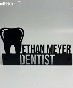 Custom Dentist Wooden Desk Name Plate