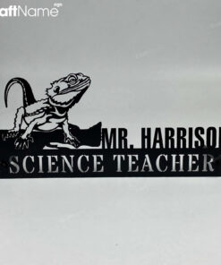 Custom Wooden Crested Gecko Desk Name Plate