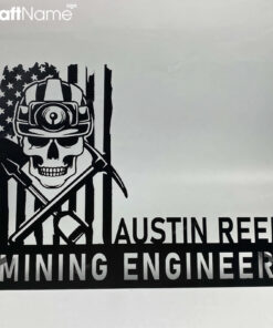 Custom Wooden Coal Mining Desk Name Plate