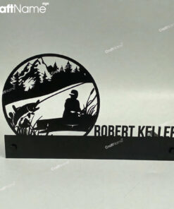 Custom Wooden Fishing Desk Name Plate