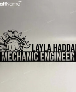 Custom Wooden Mechanic Desk Name Plate