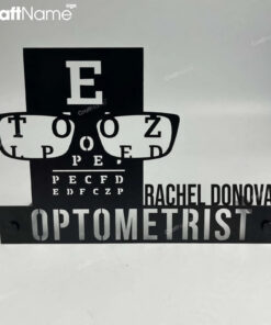 Custom Wooden Optometry Desk Name Plate